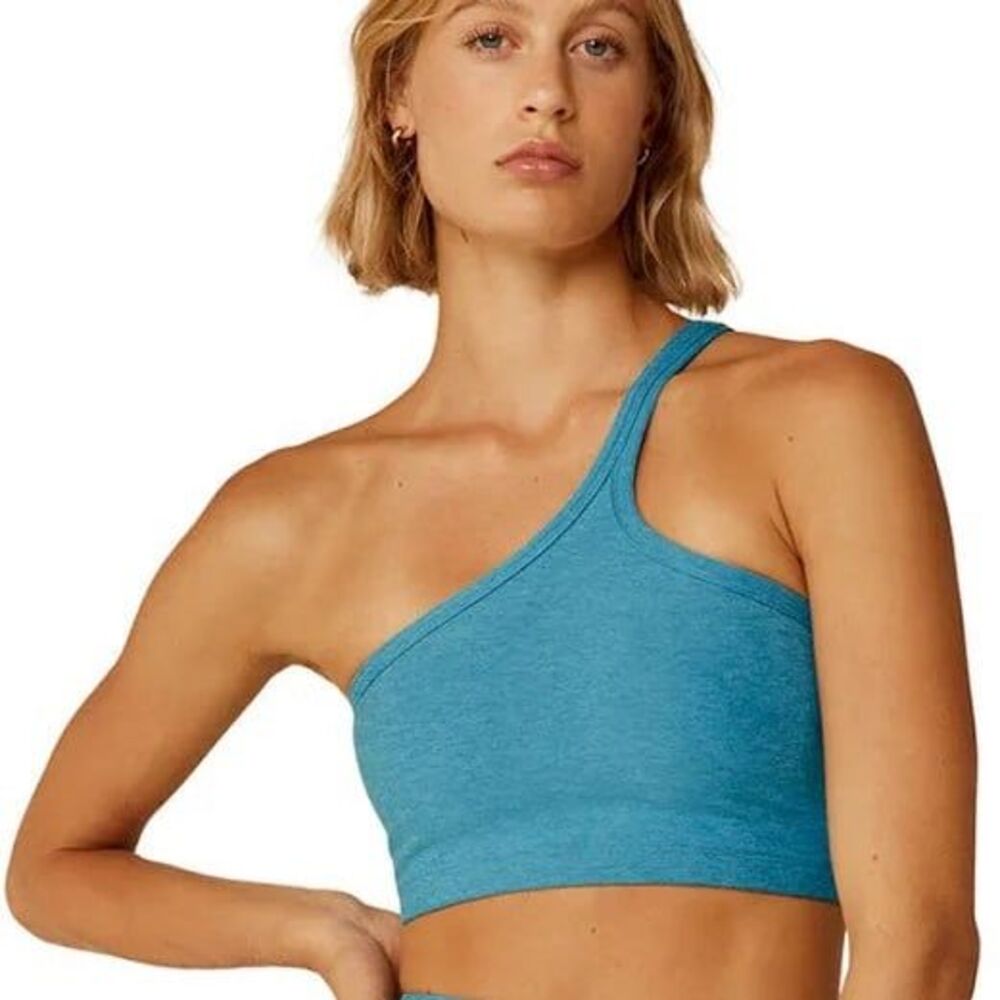 Beyond Yoga Spacedye One Up Bra Cali Blue Heather Size Large - Picture 9 of 10